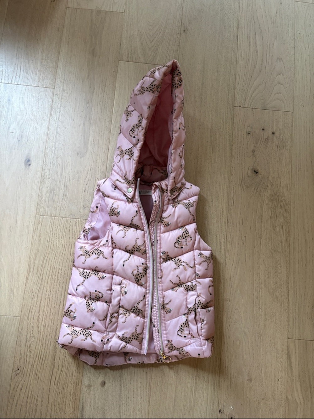 H&M Pink Jacket with Leopard Print Trim